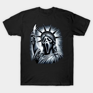 Ghostface Unveils Fear: The Scream of Liberty T-Shirt T-Shirt